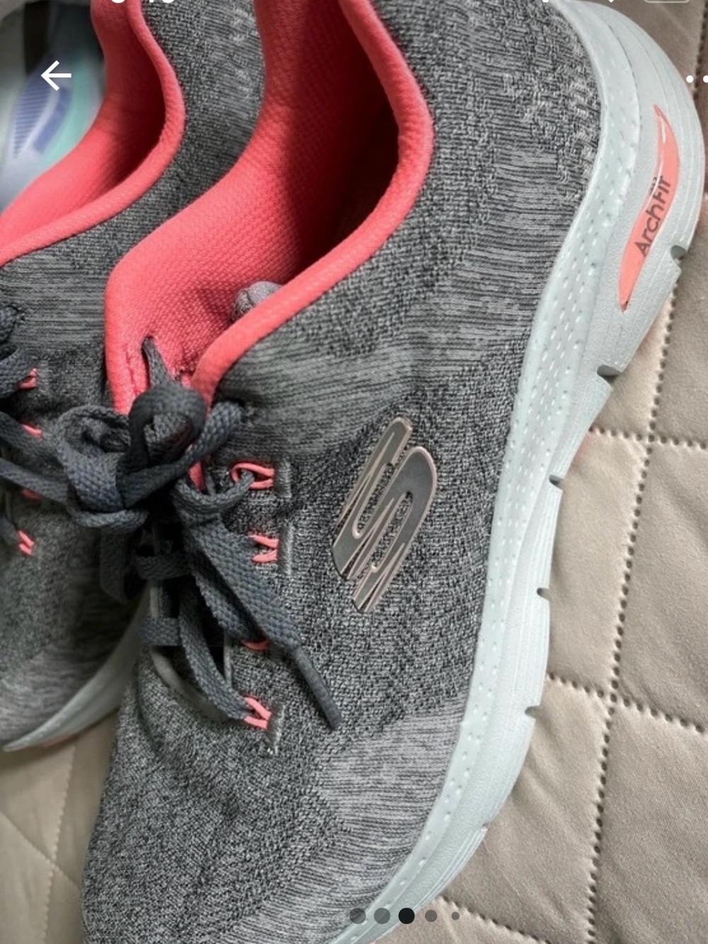 Skechers Gray and Pink Athletic Sneakers